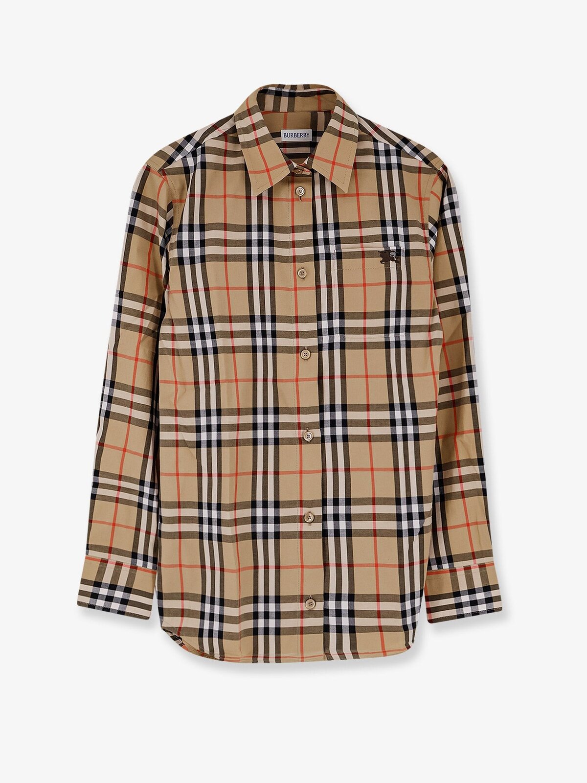 Burberry Emma Cotton Shirt With Check Pattern