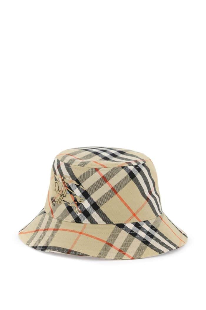 BURBERRY Ered Cotton Blend Bucket Hat With Nine Words