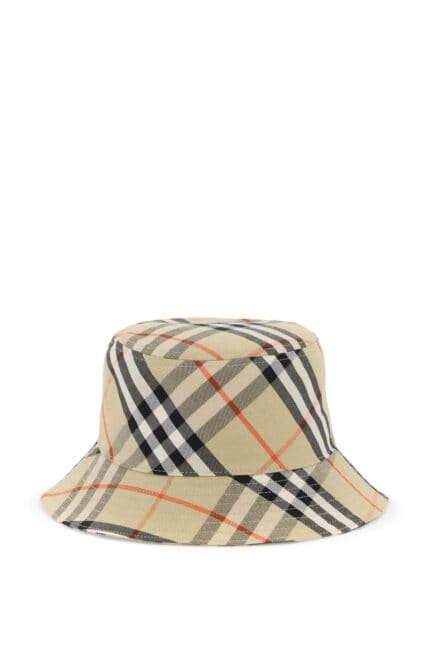 BURBERRY Ered Cotton Blend Bucket Hat With Nine Words