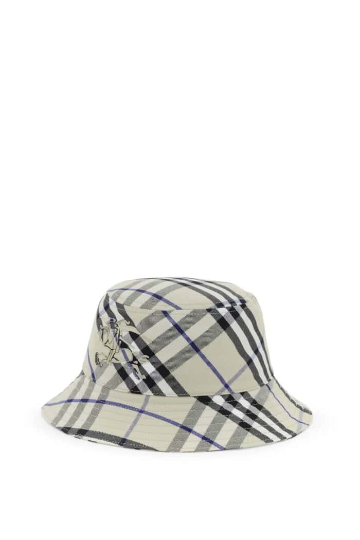 BURBERRY Ered Cotton Blend Bucket Hat With Nine Words