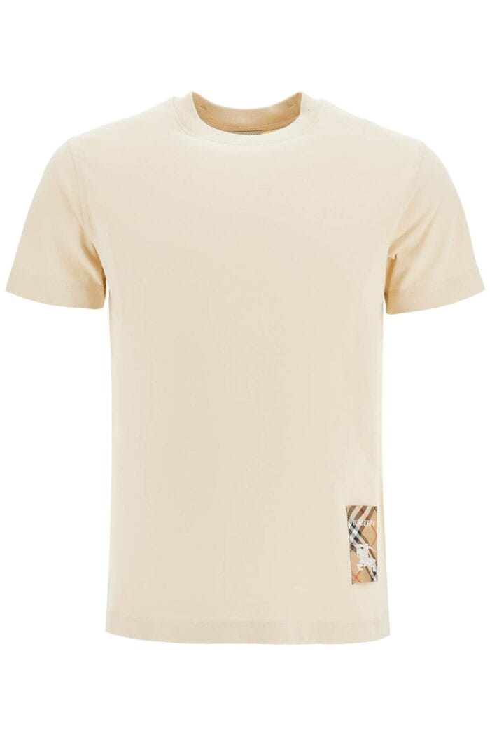 BURBERRY Ered Slim T-shirt With Label And Check