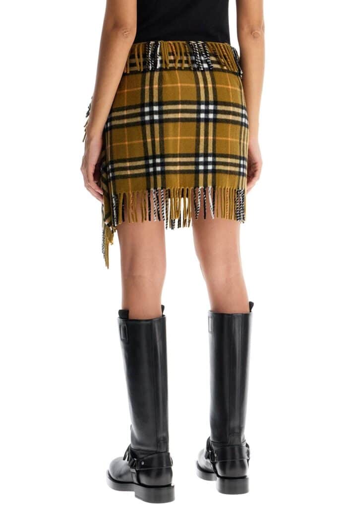 BURBERRY Ered Wool And Cashmere Scarf-style Mini Skirt