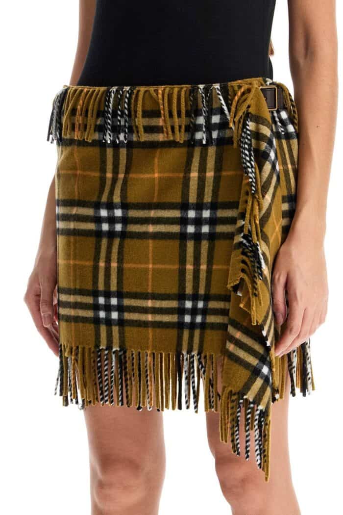 BURBERRY Ered Wool And Cashmere Scarf-style Mini Skirt