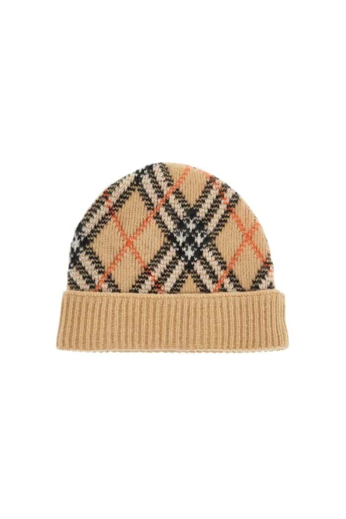 BURBERRY Eredcashmere Checkered Beanie