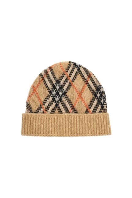 BURBERRY Eredcashmere Checkered Beanie