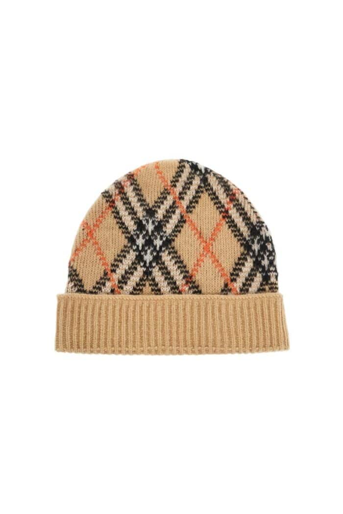 BURBERRY Eredcashmere Checkered Beanie