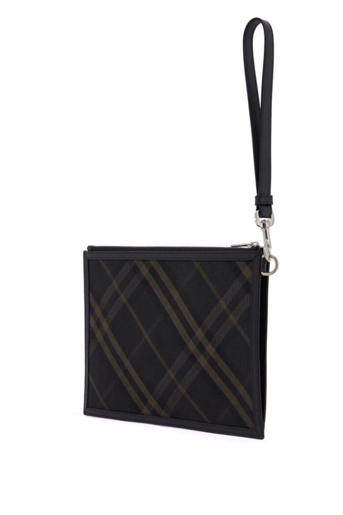 BURBERRY Erednncheckered Coated Canvas Pouch Bag