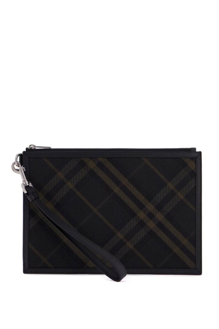 BURBERRY Erednncheckered Coated Canvas Pouch Bag