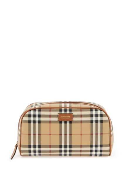 BURBERRY Faux Leather Tartan Beauty Case