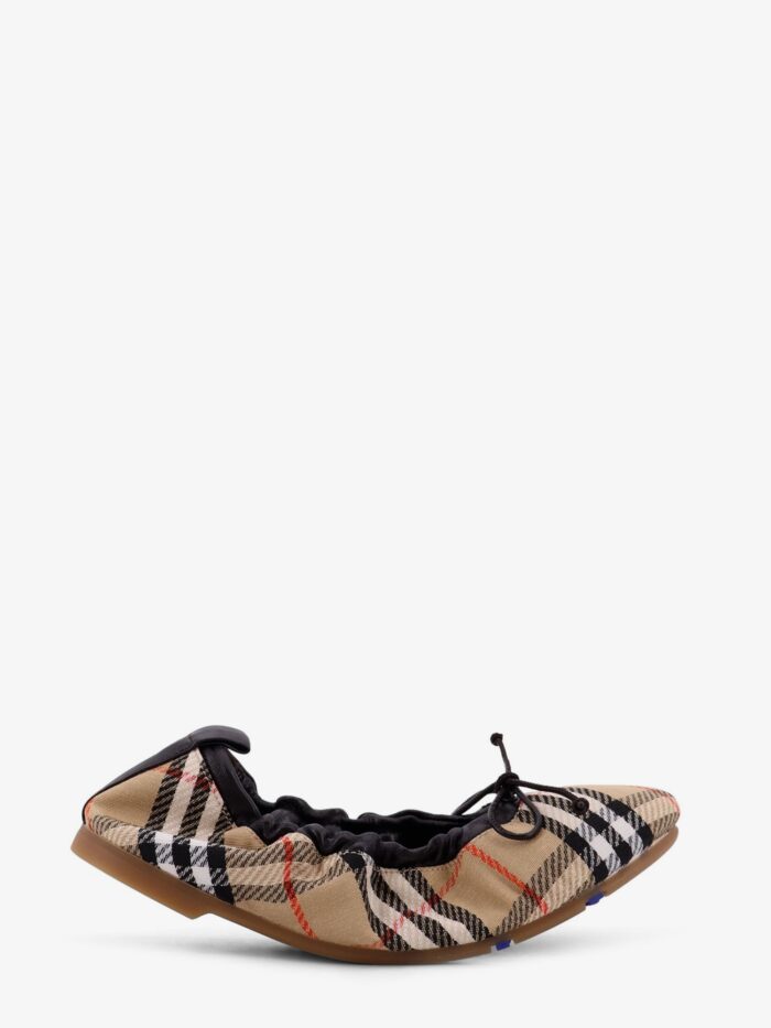 burberry fawn ballerinas with traditional check motif Burberry Fawn Ballerinas With Traditional Check Motif