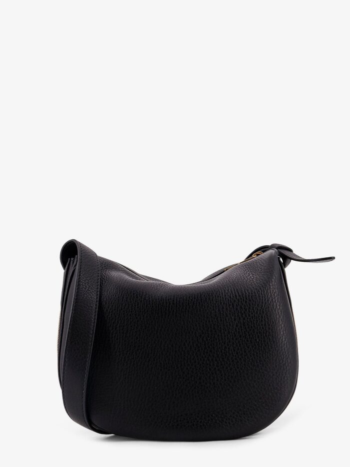 Burberry Hammered Leather Crossbody Bag With Logo Patch