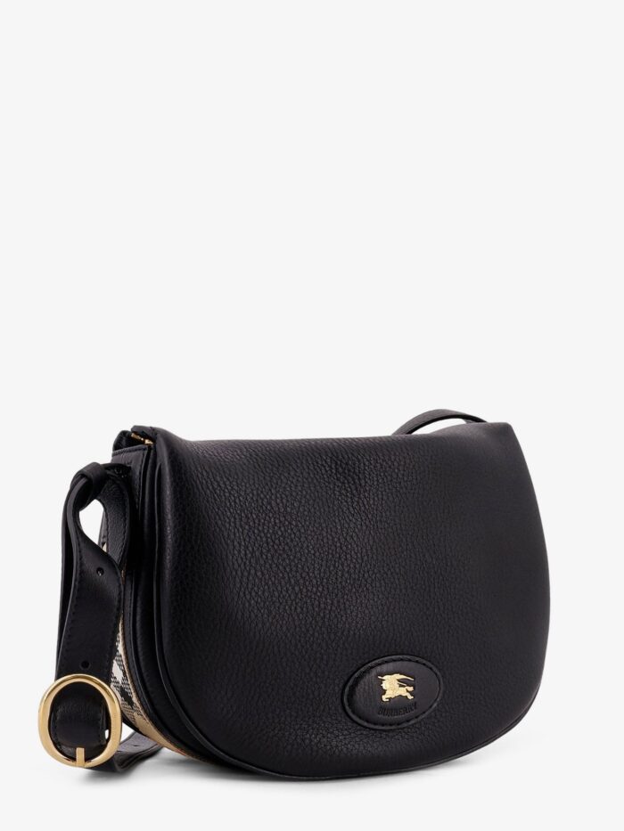 Burberry Hammered Leather Crossbody Bag With Logo Patch