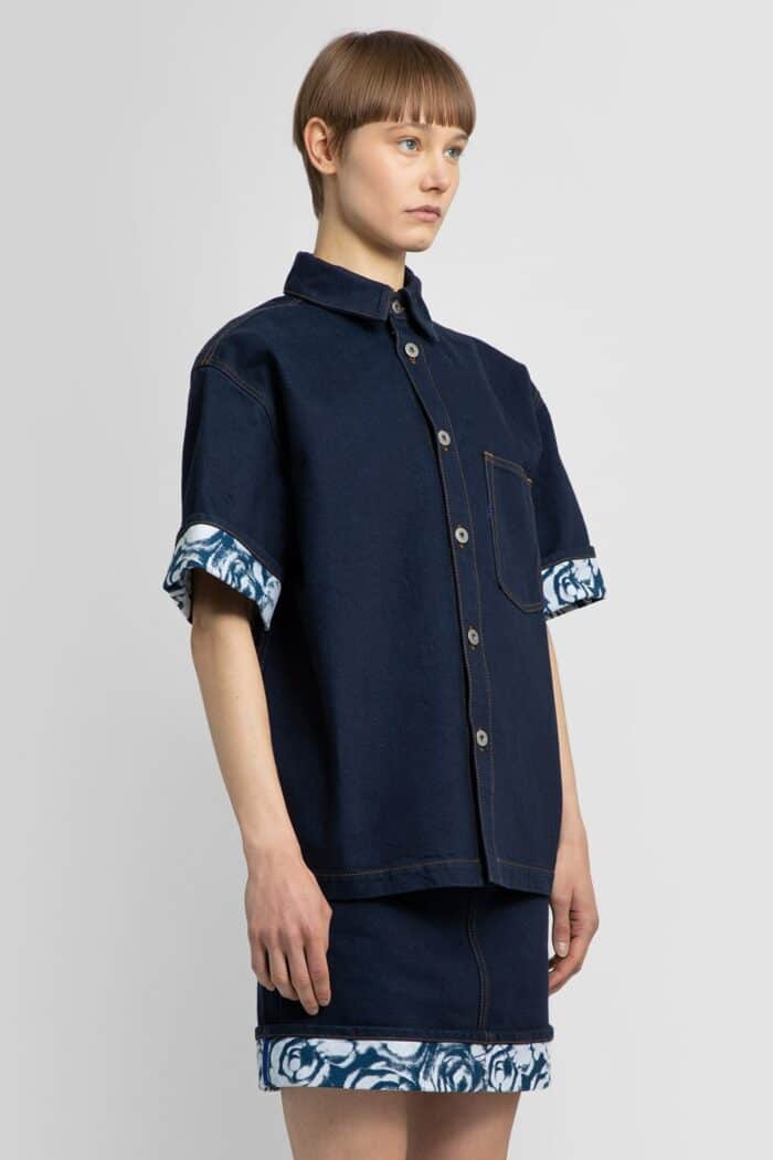 BURBERRY Heavyweight Denim Short Sleeve Shirt