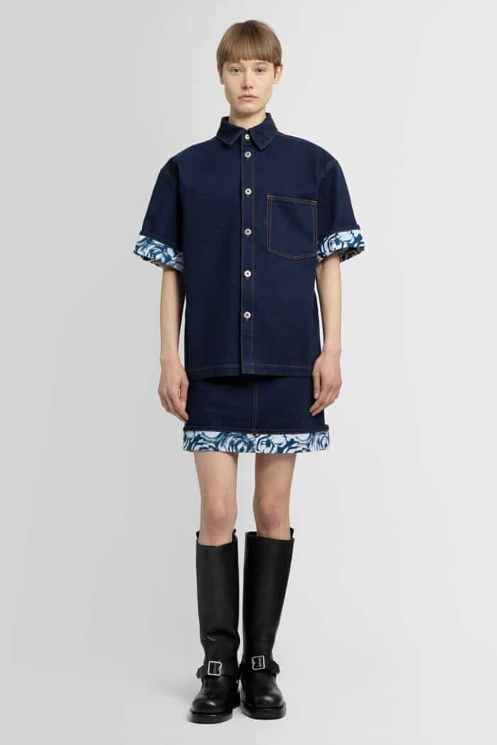 BURBERRY Heavyweight Denim Short Sleeve Shirt