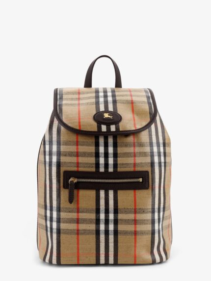 Burberry Highlands Coated Canvas Backpack With Front Logo