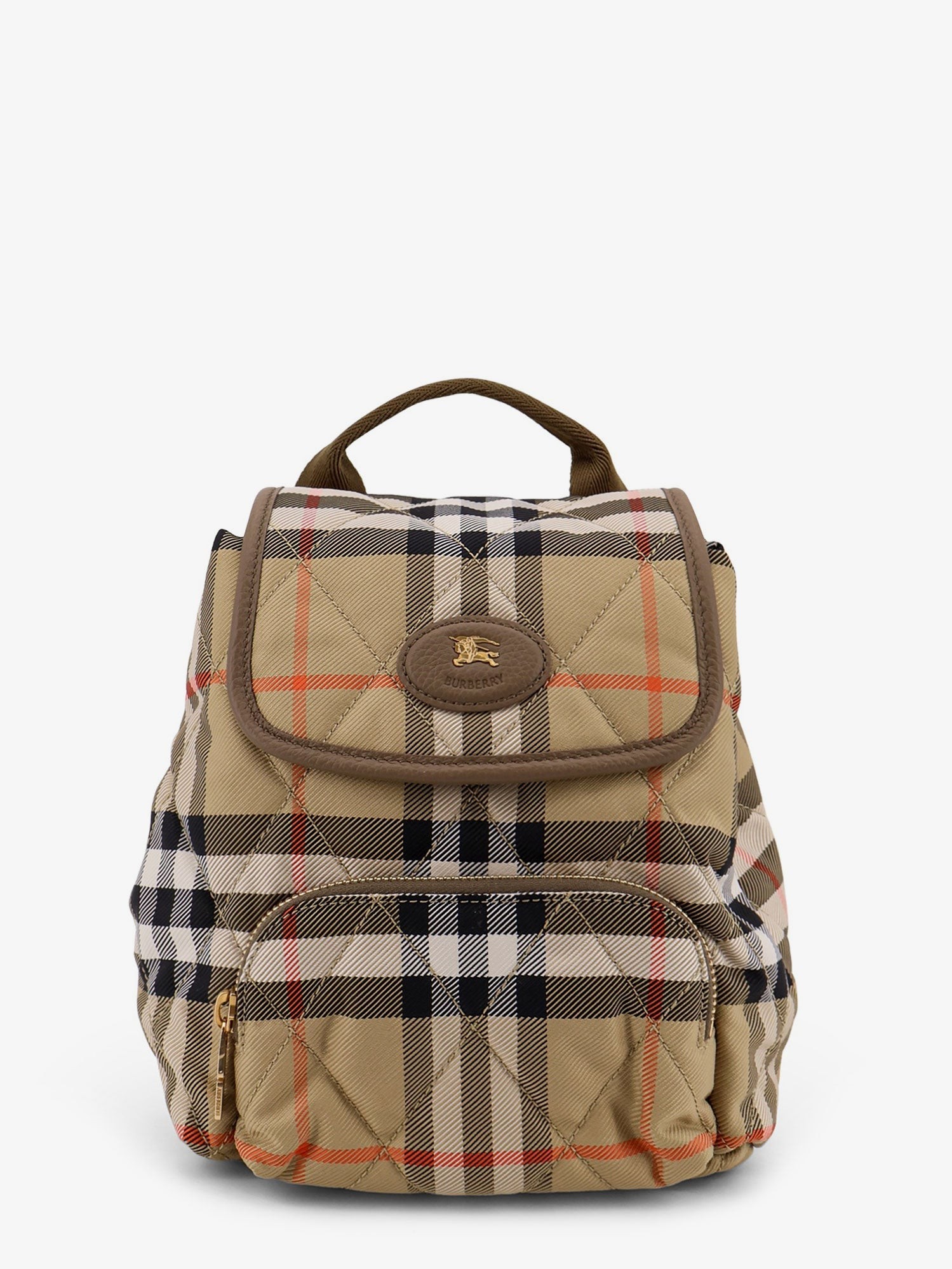 Burberry Horseshoe Check Nylon Backpack