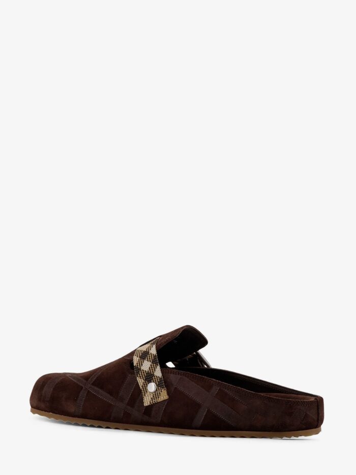 Burberry Leather Mule With Check Motif