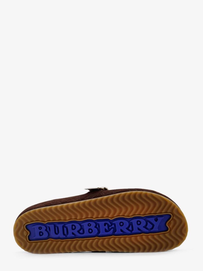 Burberry Leather Mule With Check Motif