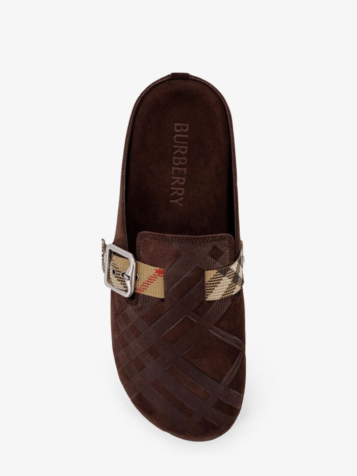 Burberry Leather Mule With Check Motif