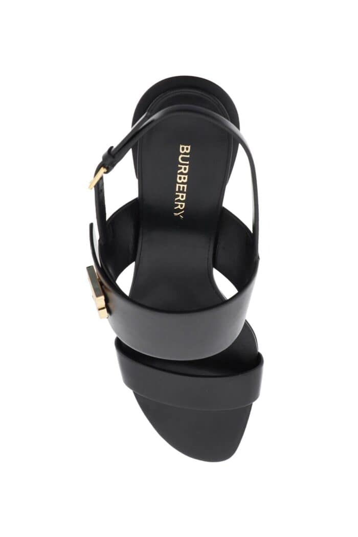 Burberry Leather Sandals With Monogram