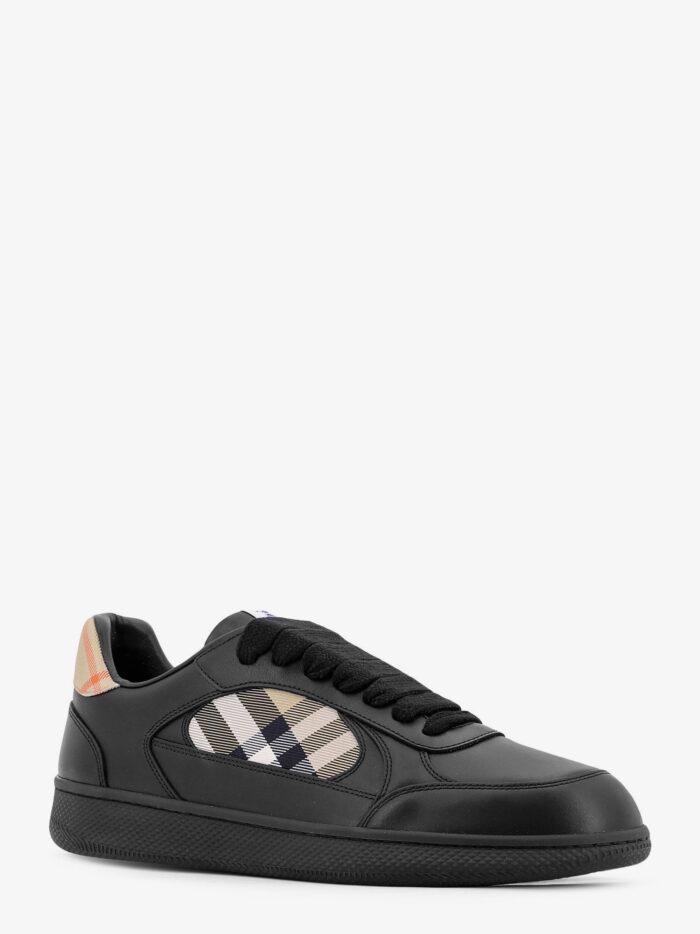 Burberry Leather Sneakers With Traditional Check Inserts