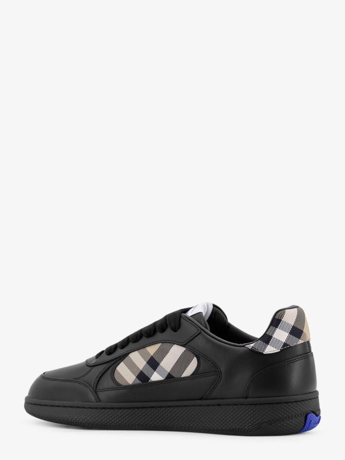 Burberry Leather Sneakers With Traditional Check Inserts