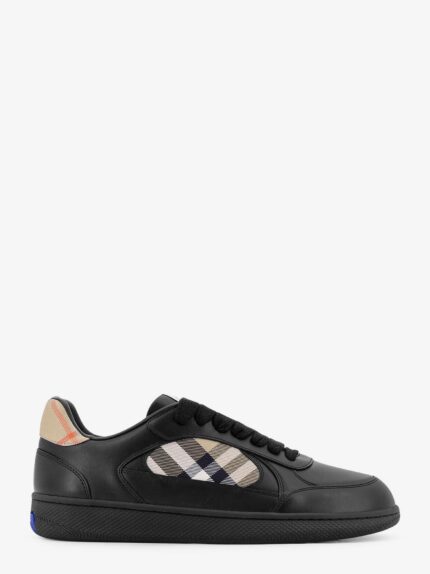 Burberry Leather Sneakers With Traditional Check Inserts