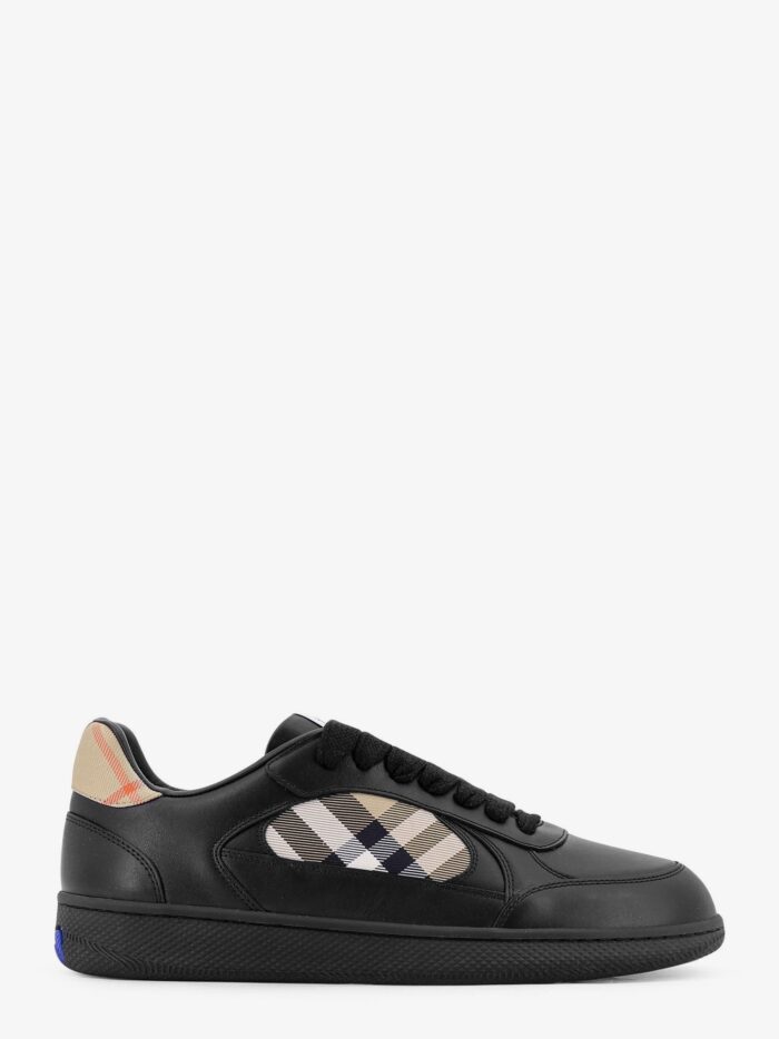 Burberry Leather Sneakers With Traditional Check Inserts