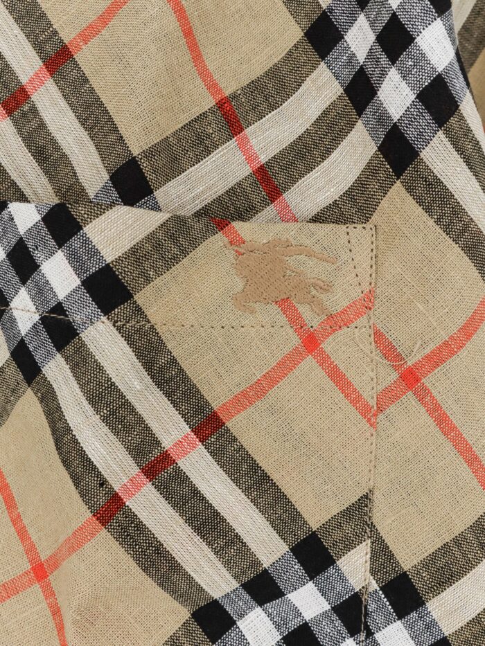 Burberry Linen Shirt With Check Print