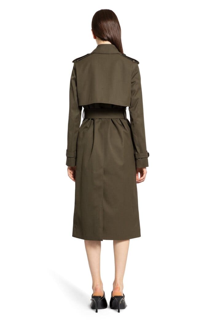 BURBERRY Long Cotton Blend Trench Coat