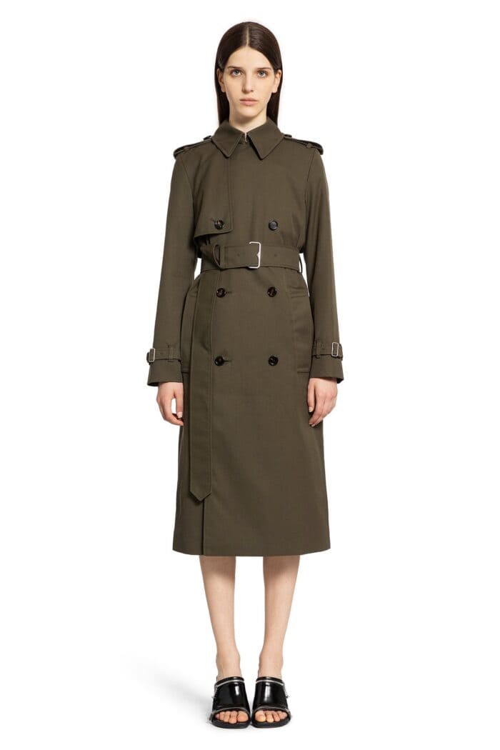 BURBERRY Long Cotton Blend Trench Coat