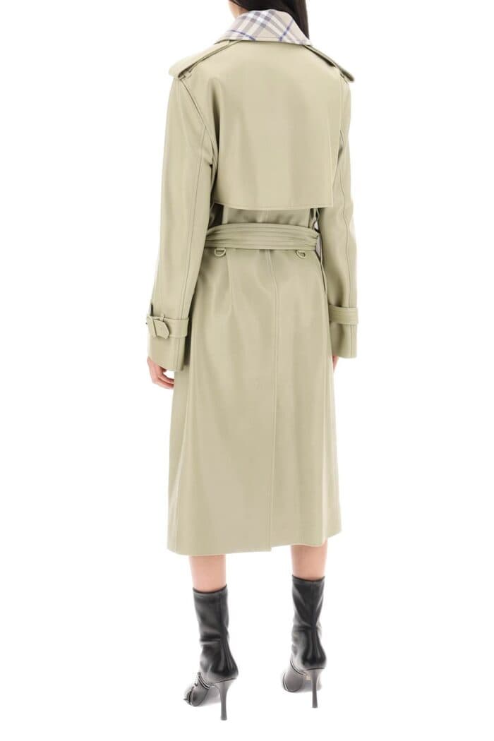 BURBERRY Long Leather Trench Coat