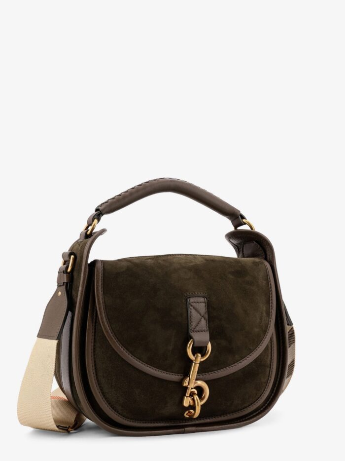 Burberry Messenger B Clip Suede Crossbody Bag