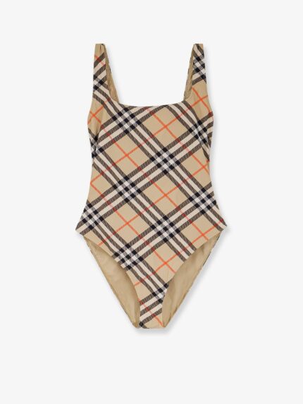 Burberry Nylon One-piece Swimsuit With Check Print