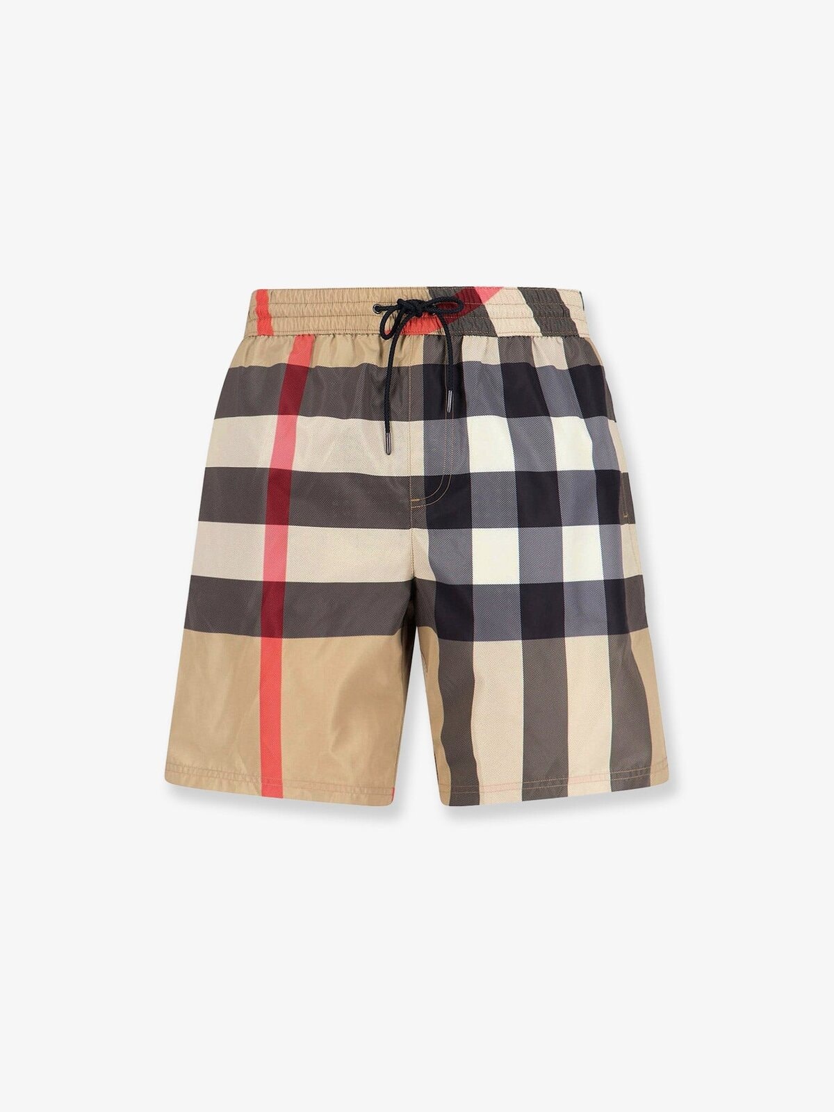 Burberry Nylon Swim Trunk With Check Print