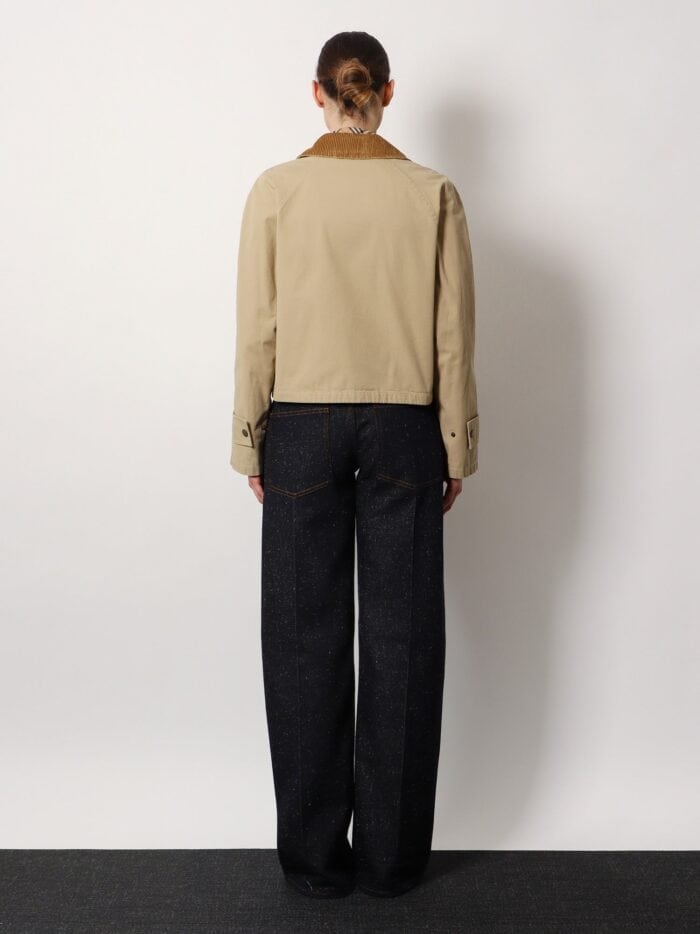 Burberry Organic Cotton Jacket With Check Lining