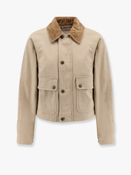 Burberry Organic Cotton Jacket With Check Lining