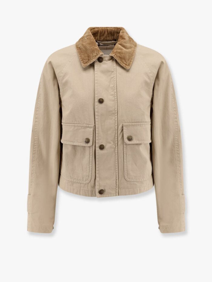 Burberry Organic Cotton Jacket With Check Lining