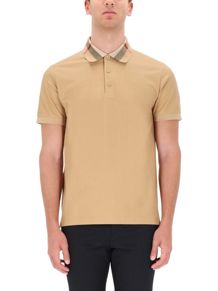 Burberry POLO SHIRT WITH "CHECK" COLLAR
