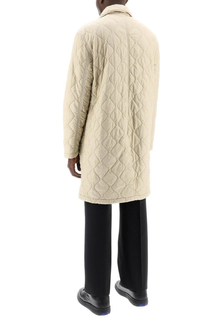 BURBERRY Quilted Nylon Midi Car Coat With