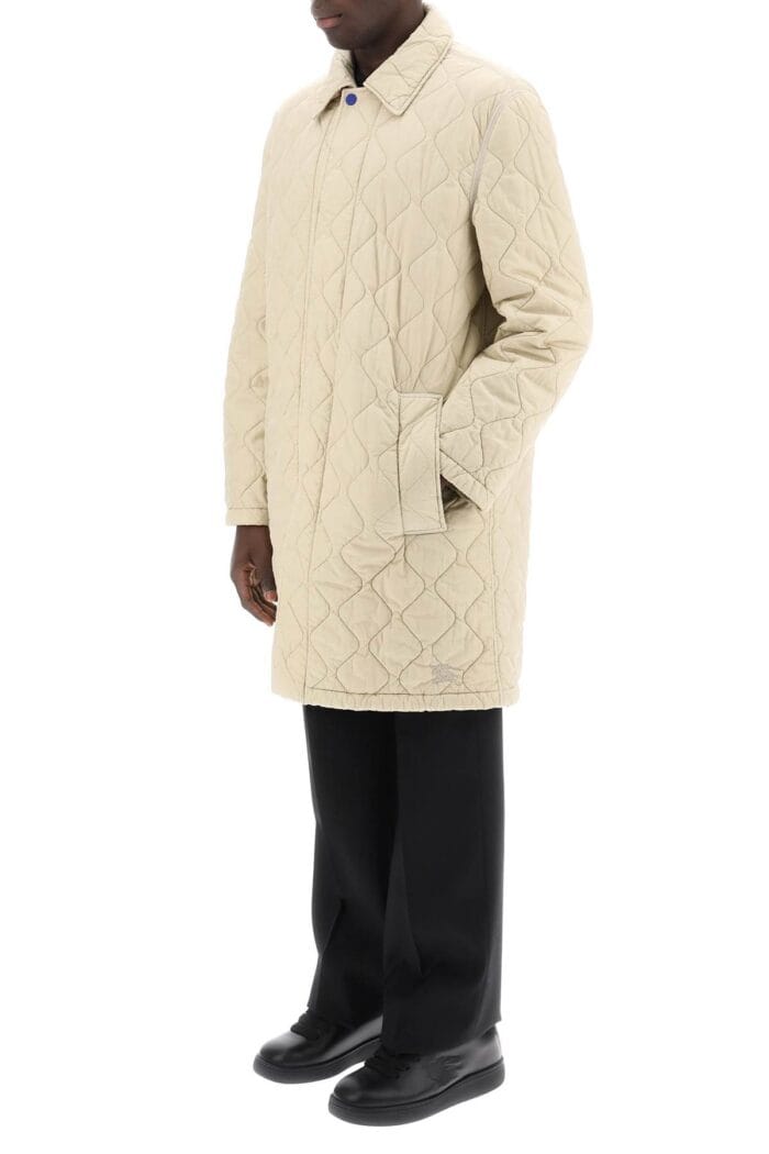 BURBERRY Quilted Nylon Midi Car Coat With