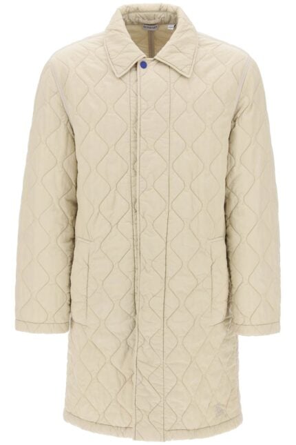 BURBERRY Quilted Nylon Midi Car Coat With