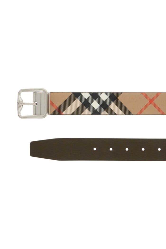 BURBERRY Reversible B Buckle Check Belt