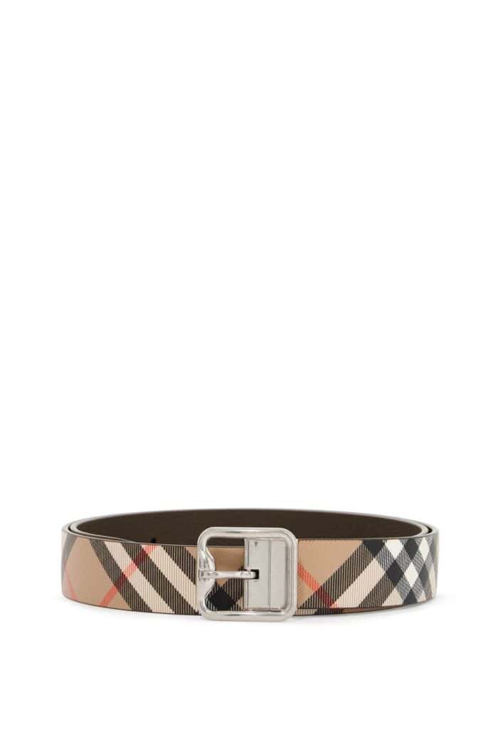 BURBERRY Reversible B Buckle Check Belt