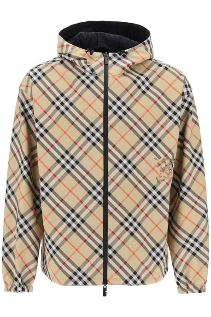 BURBERRY Reversible Check Hooded Jacket With