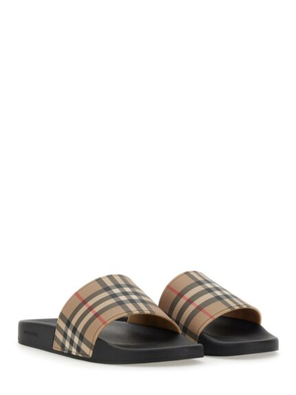 Burberry SANDALO SLIDE CON STAMPA CHECK
