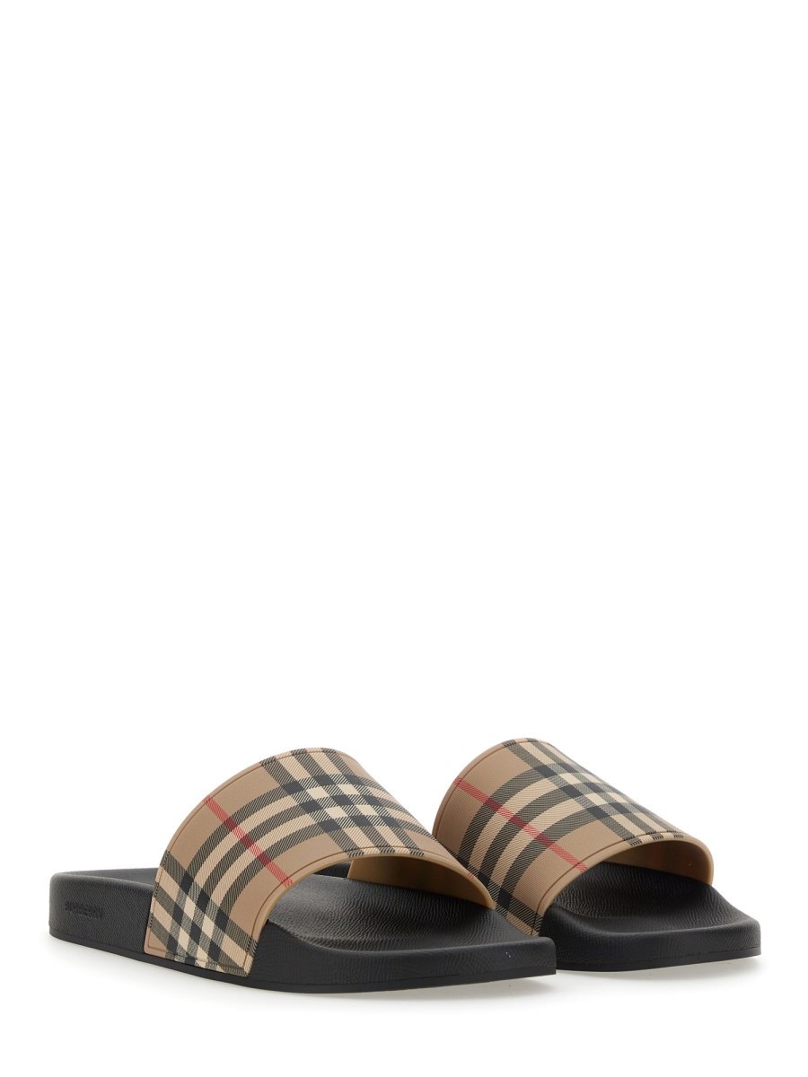Burberry SANDALO SLIDE CON STAMPA CHECK