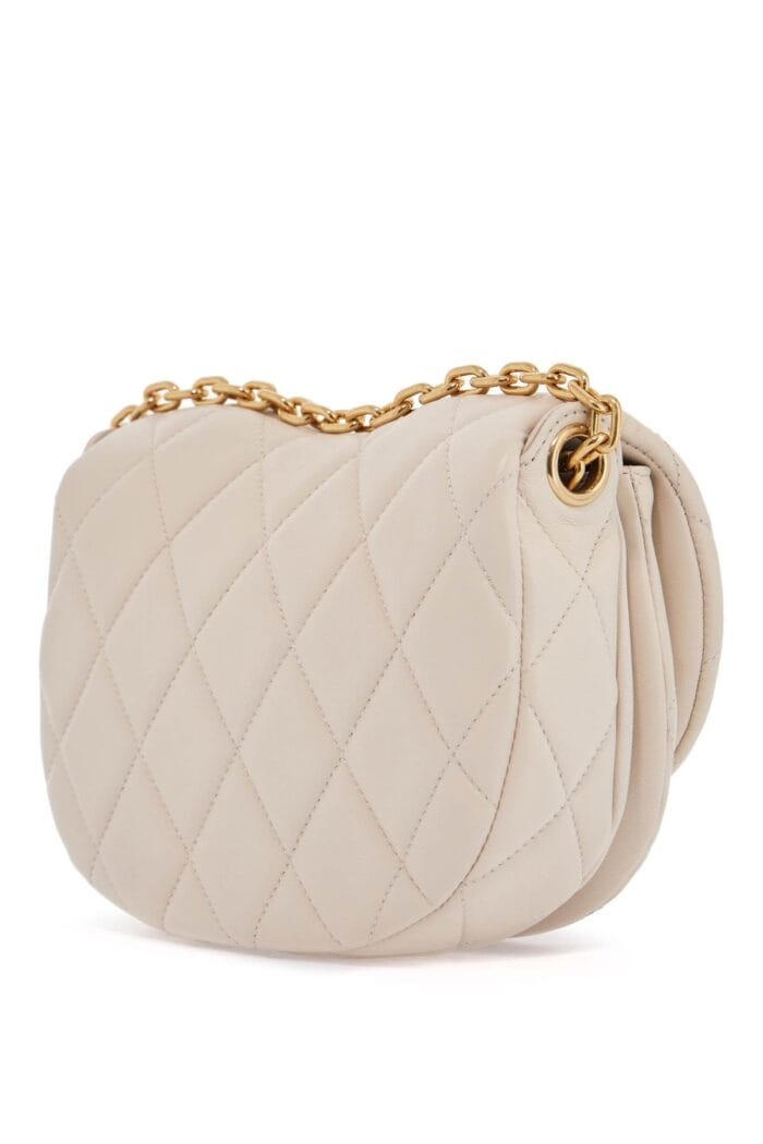 BURBERRY Small Beige Quilted Lambskin Bag With Golden Chain