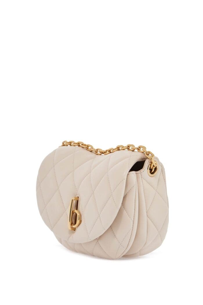 BURBERRY Small Beige Quilted Lambskin Bag With Golden Chain