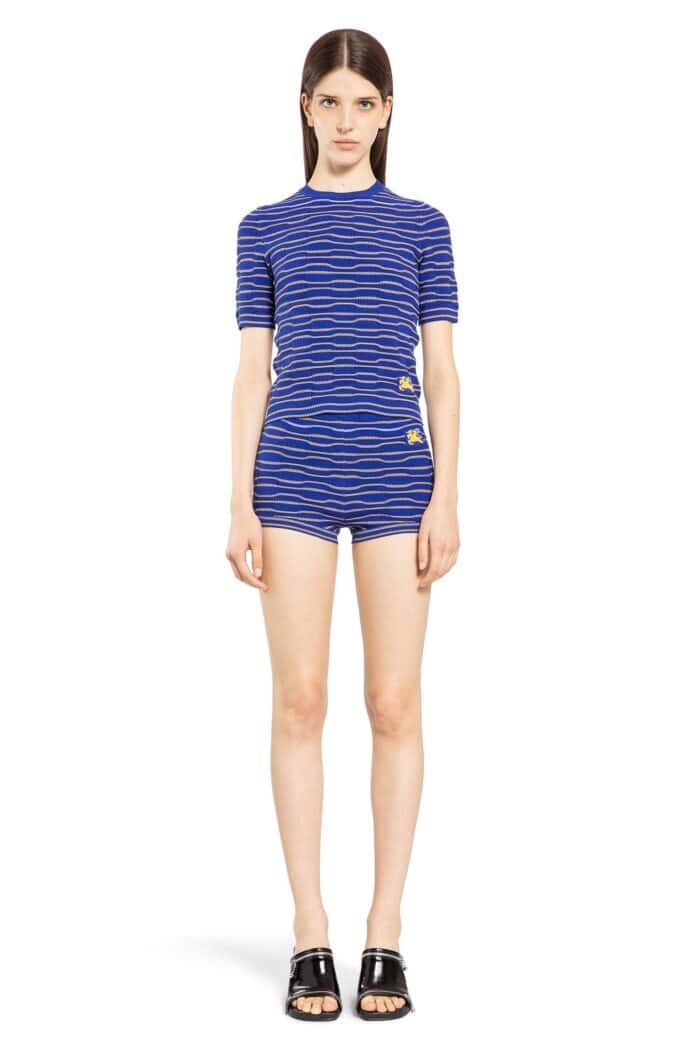 BURBERRY Striped Cotton Blend Top